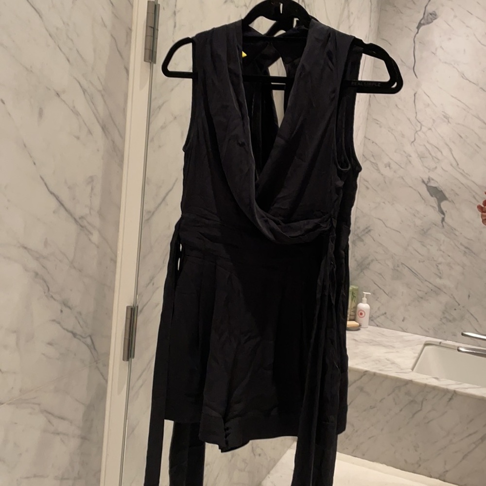 Cocktail Black Silk Romper Catherine Malandrino